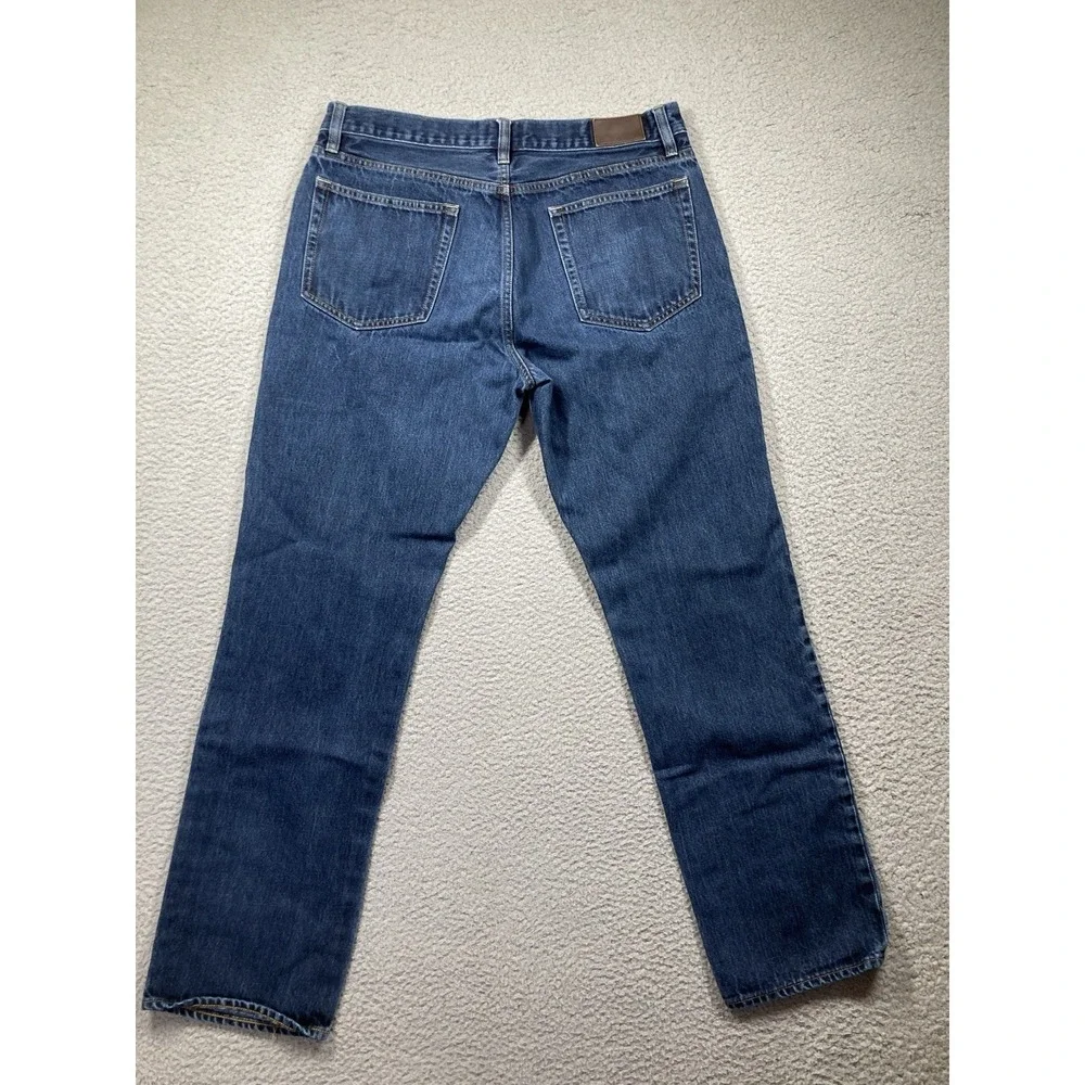 J Crew Jeans Mens 33x32‎ (32x30) Blue The Bleecker Straight Medium Wash Denim